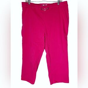 89th & Madison Vibrant Pink Stretchy‎ Cropped Pants